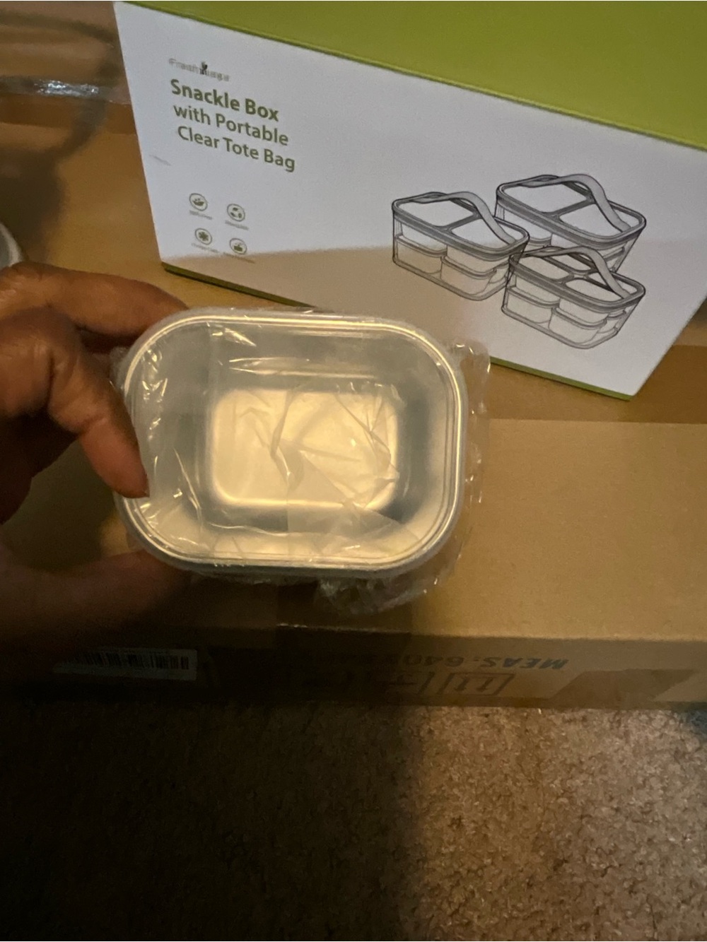 Green Snackle Box Container - 3-Pack - Picture 4 of 4